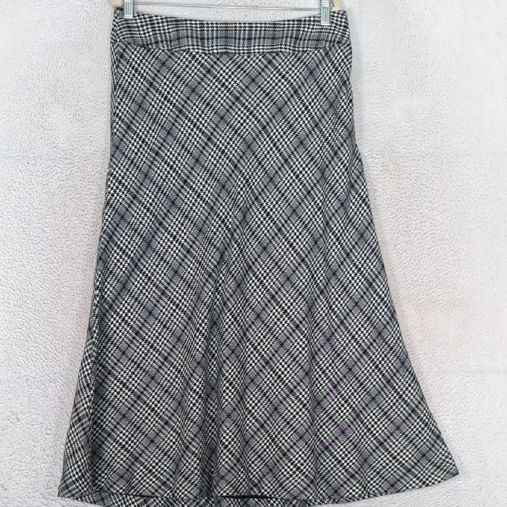 Classic Plaid A-Line Women's Skirt - Black & White
